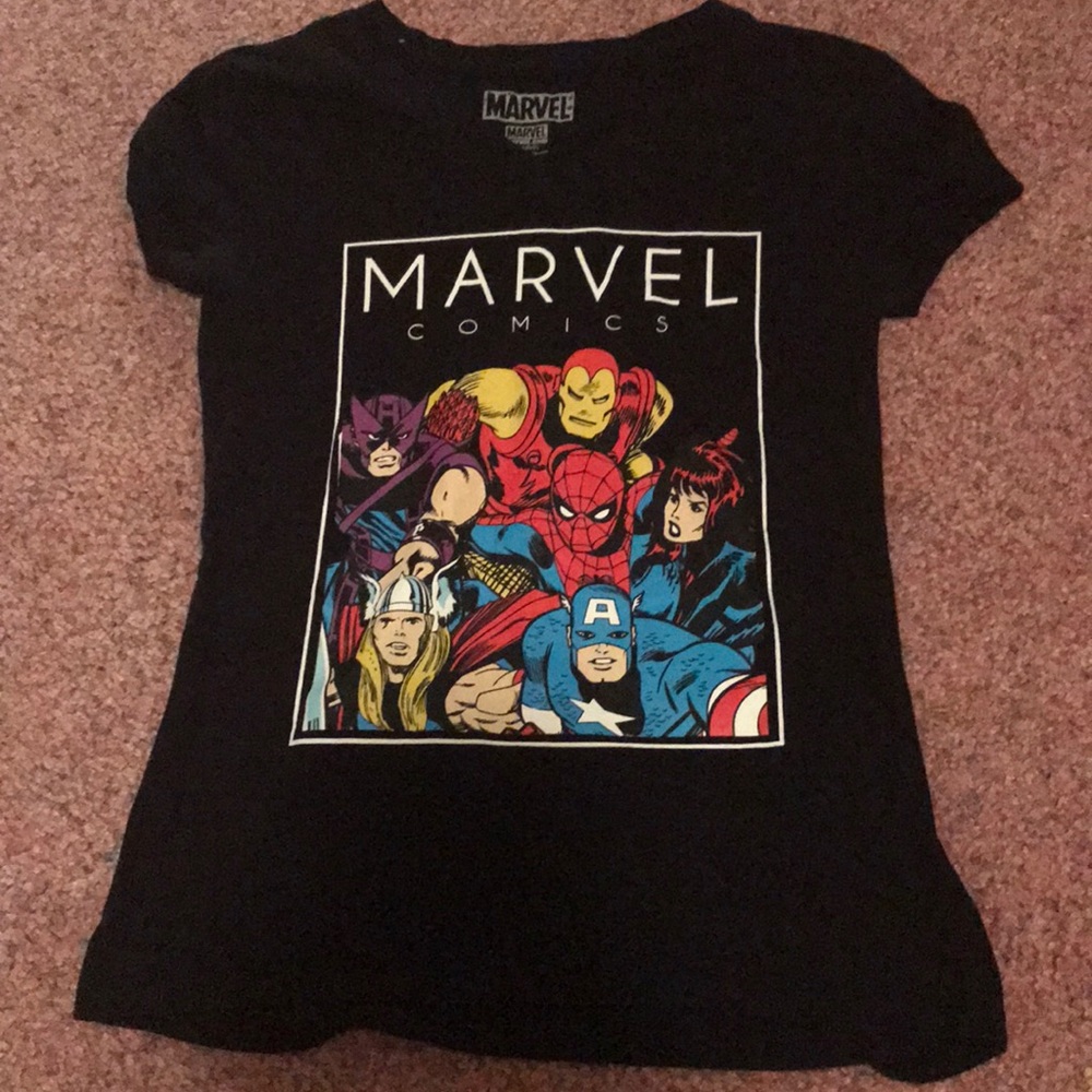 Marvel V neck short sleeve shirt
